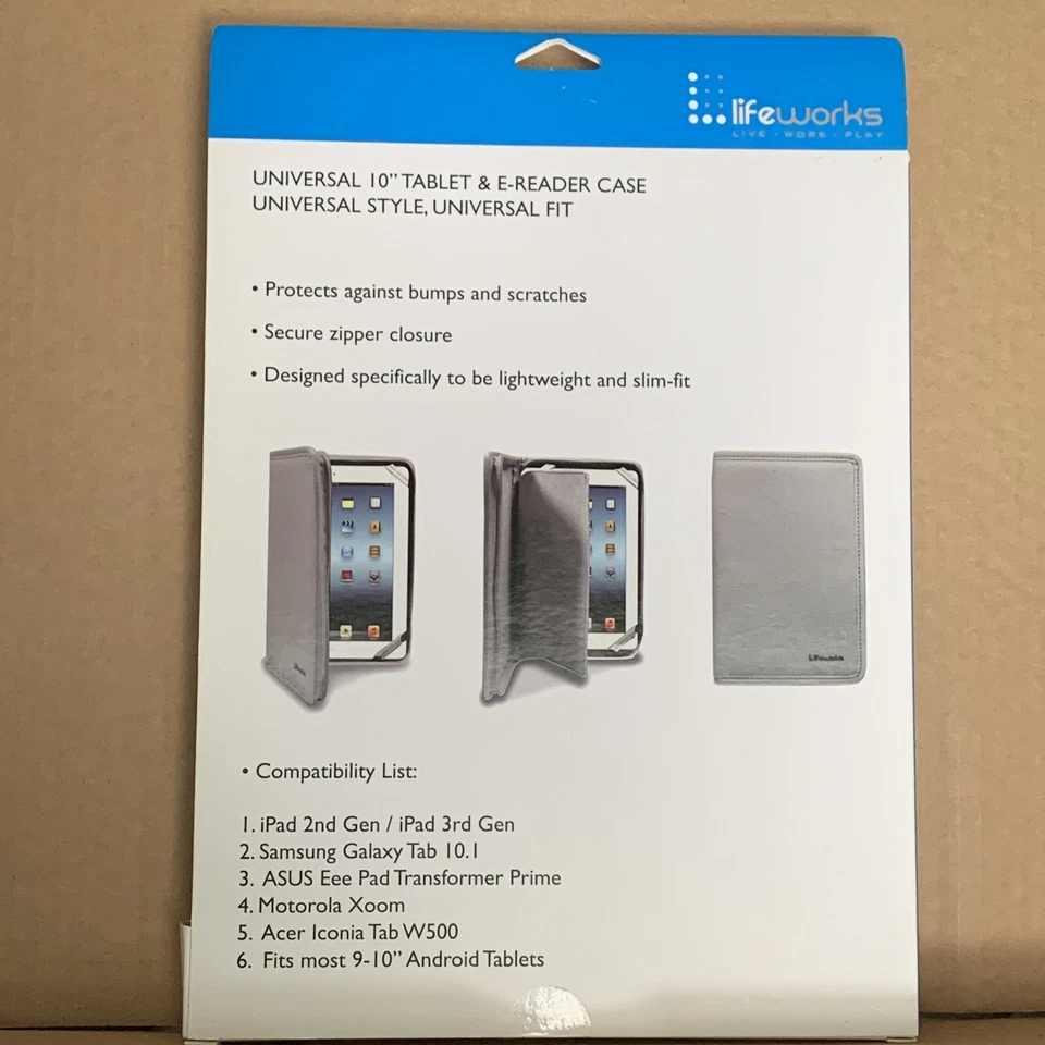 Lifeworks (LW-T1411G) Zippered Universal Tablet Case for 9-10" tablets Grey #C3 - Image 4 of 4