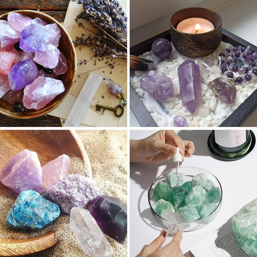 4 Stück Heilsteine Edelsteine Set,Natursteine Set ,Amethyst,Grüner Fluorit,Miner - Bild 2 von 7
