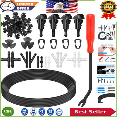 #ad Premium 52 in 1 Windshield Sprayer amp; Hose Repair Kit with Fastener Removal Tool $18.99