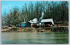 Bloomingdale Indiana~Presslor's Sugar Bush~Maple Syrup Camp~1950s Postcard