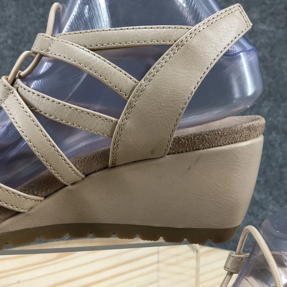 Sandalias Life Stride para mujer 11 M Nadira Gladiador cuña beige imitación cuero informales Foto 3 de 4