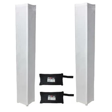 2 White PROX 8.20FT Truss DJ Scrim Covers with Zipper Carrying Bags
