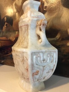 Fabulous Jade Vase and Lid - Archaic Dragon Handle Design - Rare and Beautiful