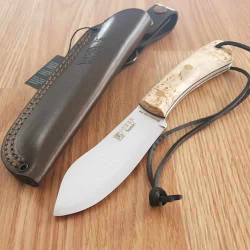 Joker Nessmuk Fixed Knife 4.50" 14C28N Steel Full Tang Blade Curly Birch Handle