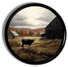 Set of 4 Old Country Barn & Cow Cabinet Knobs Vintage Farm Drawer Pull Handles