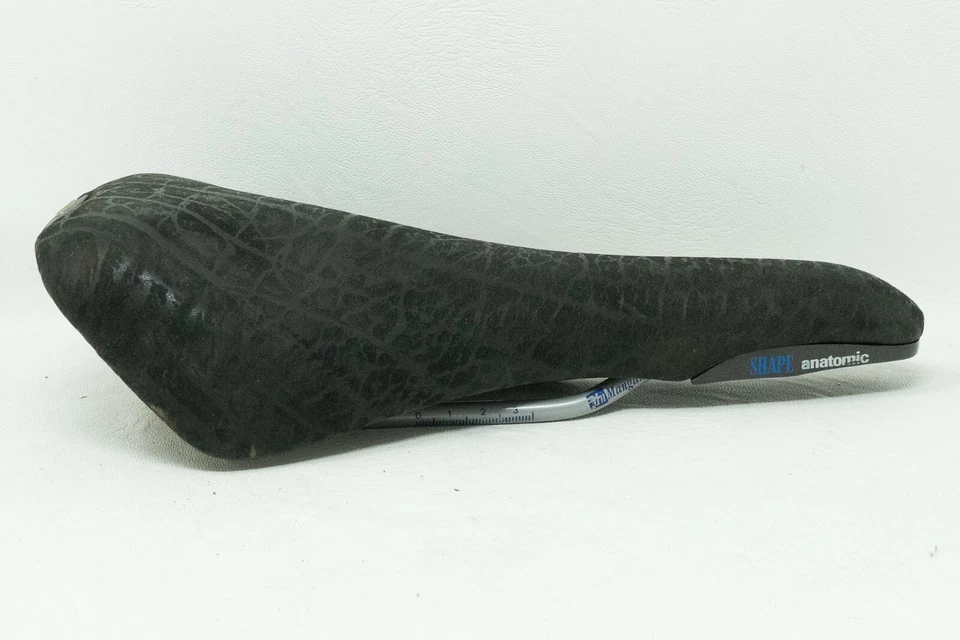 SILLÍN VETTA FORMA ANATÓMICA VINTAGE AÑOS 90 ASIENTO MTB BICICLETA DE MONTAÑA CUERO NEGRO Foto 4 de 4