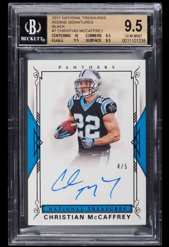 Christian McCaffrey Panini National Treasures Rookie Material Signatures Rps #CM Black