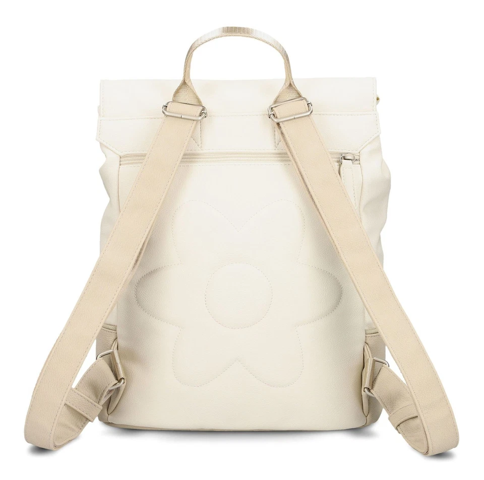 zwei Jana JR13 Rucksack Rucksack Nubuk-Linen beige creme Neu - Bild 4 von 4