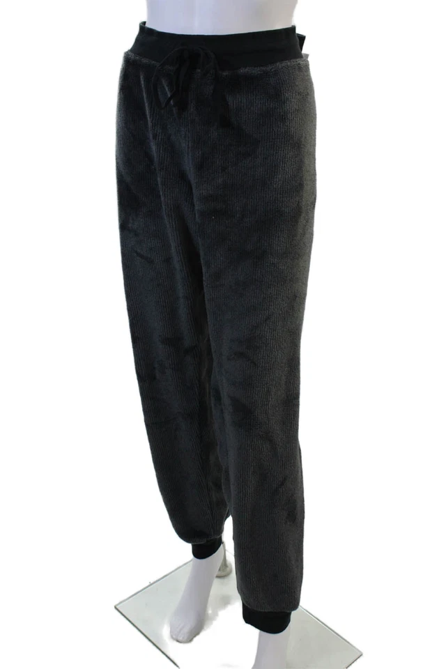 Pantalones de pijama de punto acanalado difuso con cordón para mujer PJ Salvage gris negro talla XL Foto 2 de 4