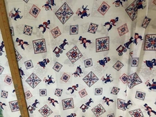 VINTAGE 2 YARDS FABRIC WESTERN STYLE COWBOYS STAGE COACH