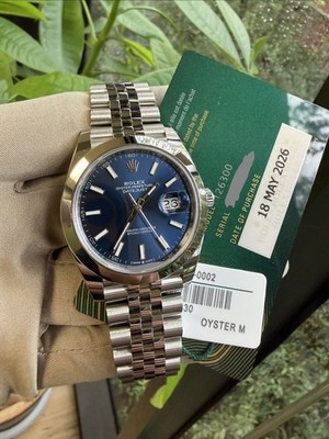 Rolex Datejust 41 126300 Blue Dial Smooth Bezel 41mm Oyster Steel