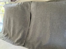 Pottery Barn 100% Linen Gray Euro Shams EUC