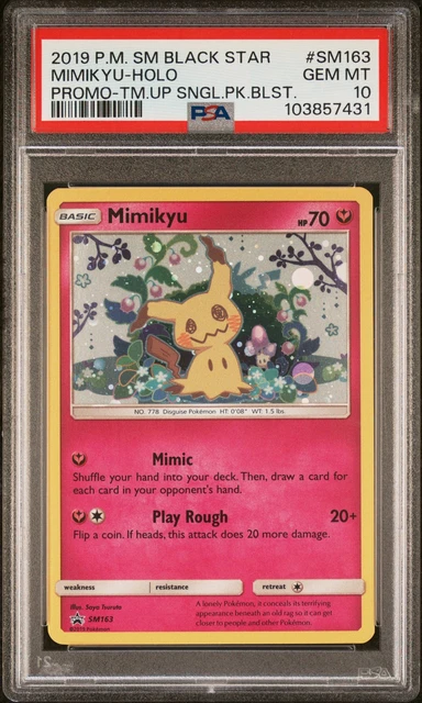 2019 POKEMON SUN & MOON BLACK STAR PROMOS #SM163 MIMIKYU-HOLO PSA 10