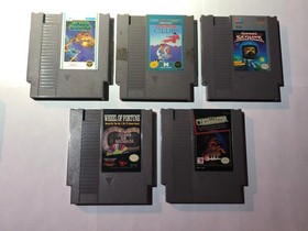 NES 5 Lot, Alpha Mission, Wheel of Fortune, Chessmaster, Sky Shark, Karate Champ
