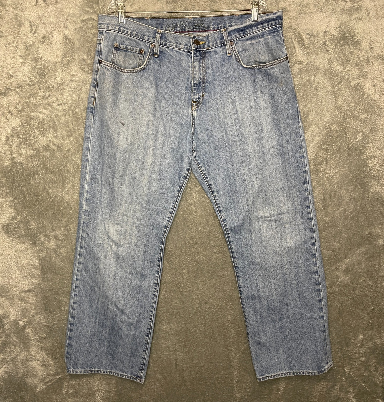 Old Navy Y2K Men Relaxed Loose Straight Mid Rise Light Wash Denim Jean 38x32