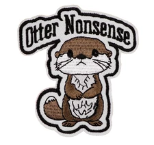 OTTER NONSENSE - CUTE OTTER - Embroidered Iron On Patch