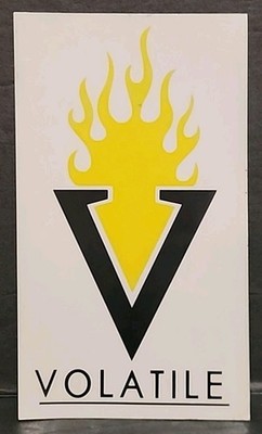 Volatile Clothing Sensitive V Fire Vintage Skateboarding Sticker 5.5'' X 3.25