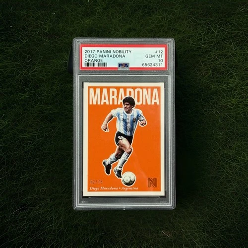 2017 Panini Nobility Soccer Argentina Diego Maradona Orange /75 PSA Gem Mint 10