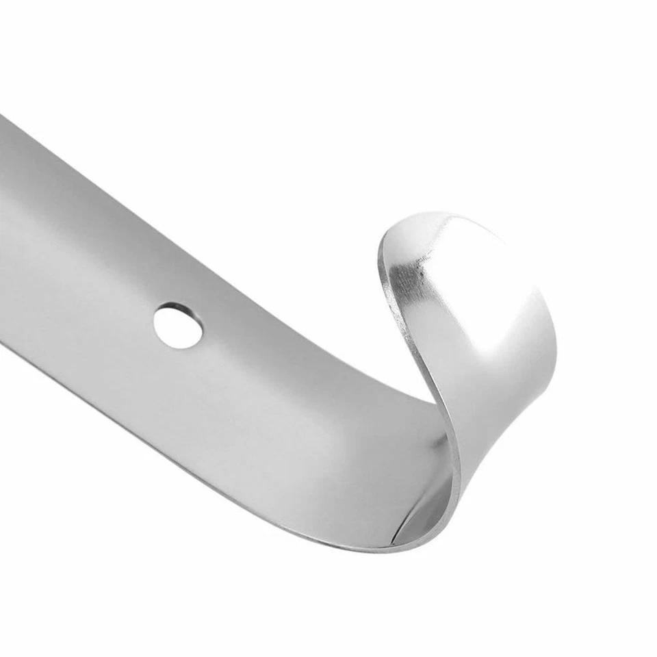 Chifre de sapato de aço inoxidável cabo extra longo 12" com furo - Imagem 3 de 4