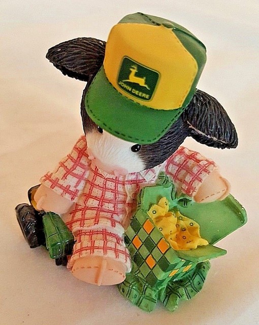 Mary's Moo Moos "Mooey Christmas to A Deere Boy!" John Deere Figurine