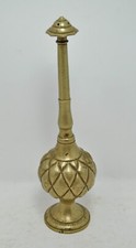 Antique Brass Holy Water Sprinkling Bottle Gulabdani Original Crafted Engraved