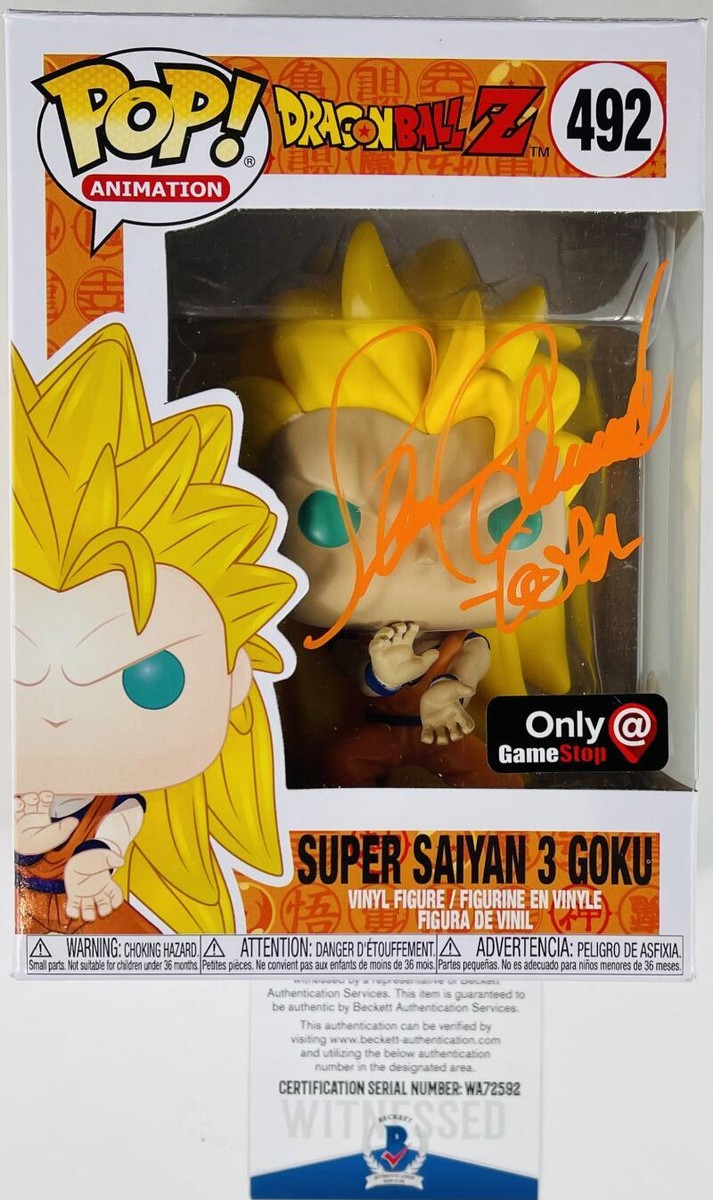 SEAN SCHEMMEL SIGNED SUPER SAIYAN 3 GOKU FUNKO POP GAME STOP