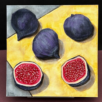 Ein McLaren Stillleben Impressionist Cut Figs, Original Kunst Ölgemälde