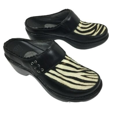 Ariat Cassidy Zebra Calf Hair Leather Clogs Mules 7B