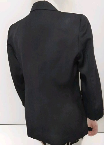 Talbots Wool Navy Blue Double Breast Gold Crest Equestrian Blazer Size 8P - Picture 5 of 6