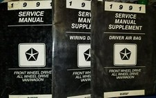 Manuel d'entretien Chrysler Dodge FWD Ram Van Caravan Voyager Shop 1991 d'origine