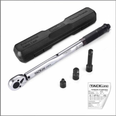 TACKLIFE 3/8'' Torque Wrench. 10-80 lbs, Snap Socket, Ratcheting, W/Adapters