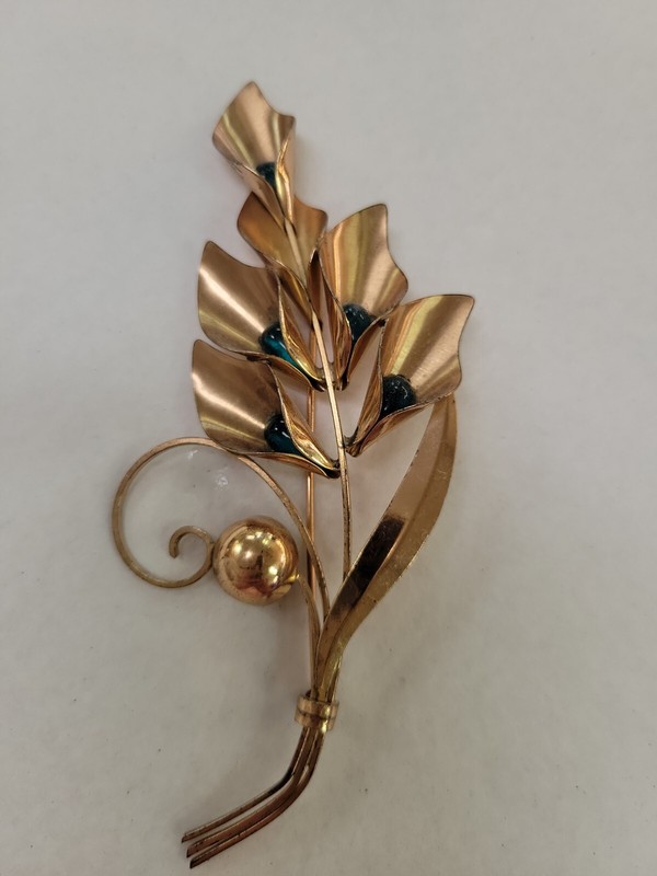  Sterling Silver Vintage Truart  Lily Of The Valley Floral Brooch
