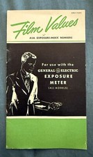 Vintage Film Values General Electric GE Exposure Meter ASA Index Numbers Manual