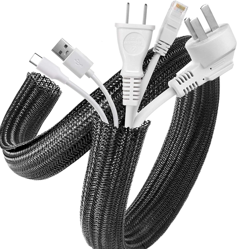 Cable Sleeve Cover, 10ft - 1 inch Cord Management Wire Organizer Under Desk, Hom