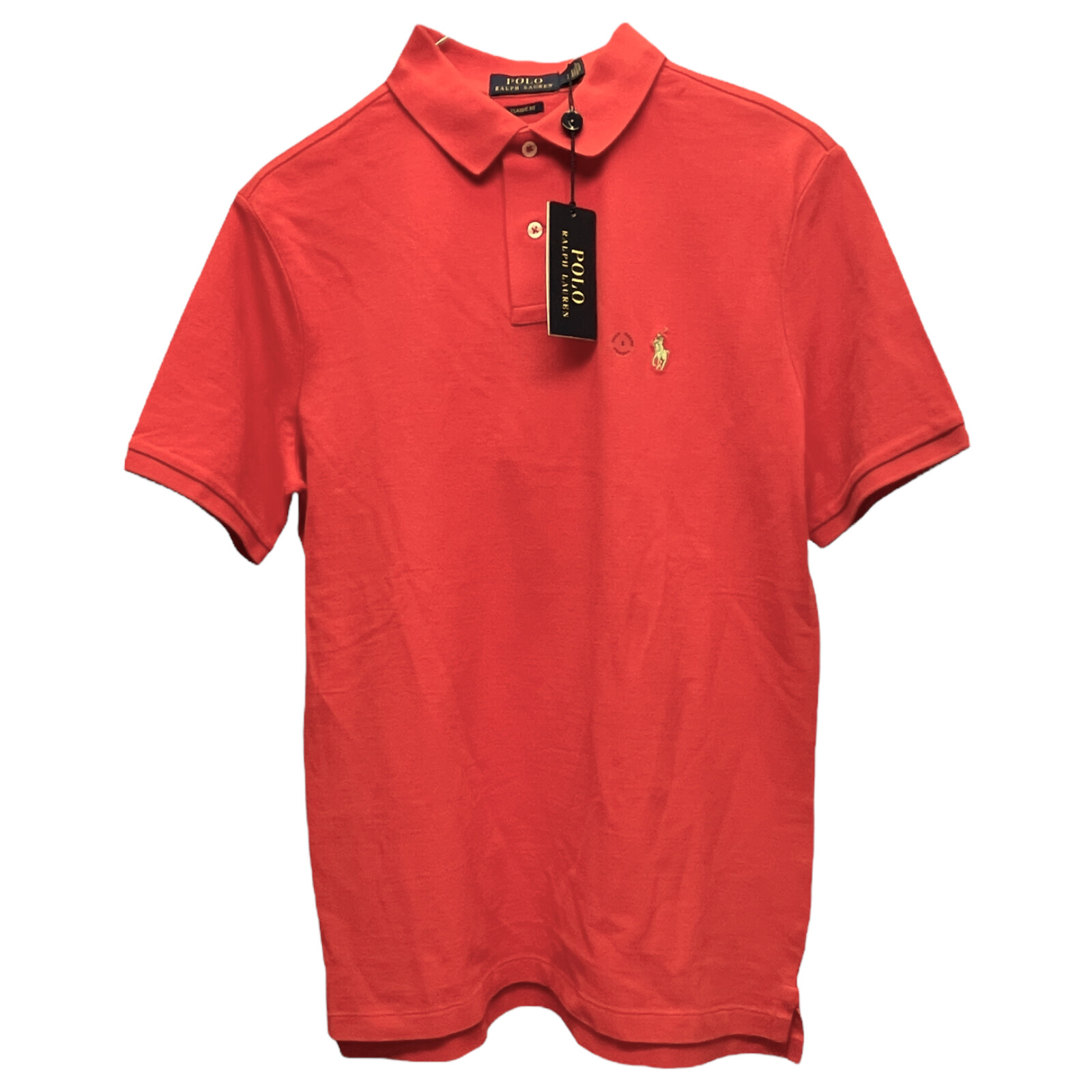 Polo Ralph Lauren Mens Short Sleeve Shirt Red 100% Cotton Mesh Classic Fit $95