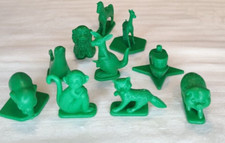 Tupperware Lot Of 10 Vintage Busy Blocks Green Plastic Animals 1971