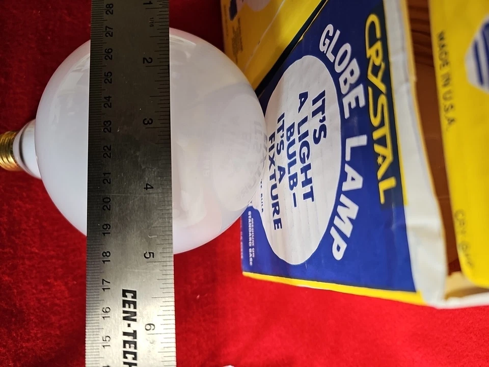 Vtg 4pc-NOS GLOBE CRYSTAL 120-Volt 25Watt G40 Medium Base Light Bulb, BALL, FAN - Image 2 of 4