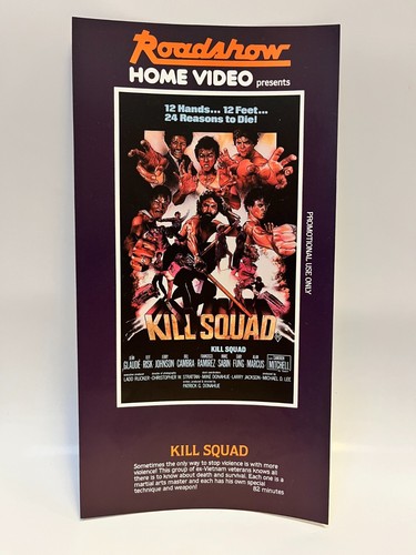 Kill Squad 1982 Roadshow Home Video FLIER VHS martial arts action movie - Picture 3 of 3