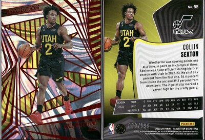 2023-24 Revolution basketball Collin Sexton red swirl 71/199 Utah Jazz SP