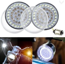 Eagle Lights Harley Bullet 2" LED Halo Turn Signals Clear Lenses & Load Resistor