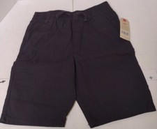 Levi's Pull-On Unisex Youth Size M Slim-Fit Chino Shorts Black Elastic Waist