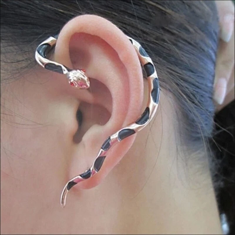 Gothic Serpent Earrings Snake Crawler Earrings Fake Piercing