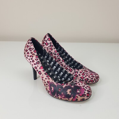 Iron Fist Stiletto Shoes UK Pink Leopard Animal Print Punk Drop