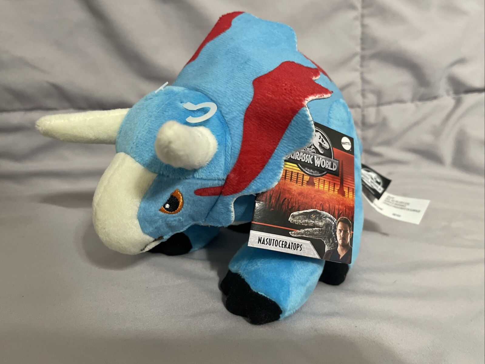 Mattel Jurassic World Movie Nasutoceratops Small Plush Animal NEW W/TAGS 9”
