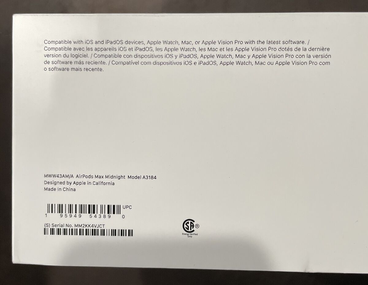 Apple AirPods Max USB-C Midnight A3184 MWW43AM/A Over-Ear Apple AirPods Max USB-C Midnight A3184 MWW43AM/A Over-Ear