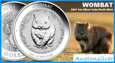 2021 Australia Wombat - 1 oz Silver BU in Capsule