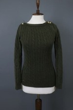 Lauren Ralph Lauren Green Long Sleeve Cable Knit Sweater Size S