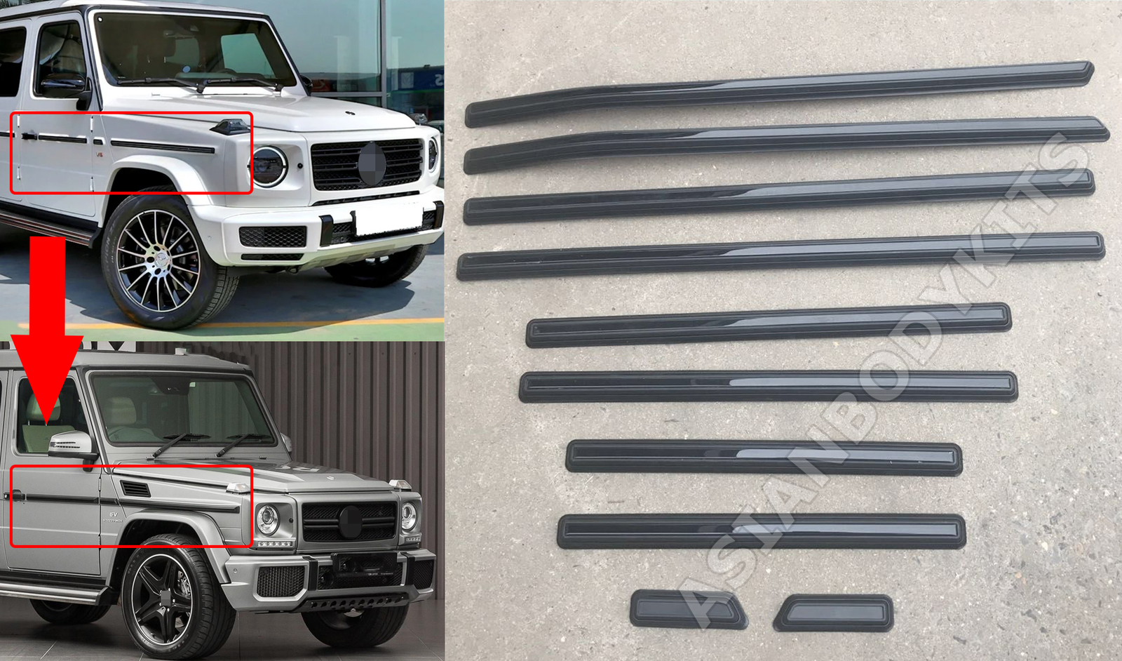 SIDE MOLDING replacement for Mercedes Benz Gclass W463 G63 G500 New