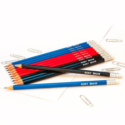 12 HB Graphitstifte personalisiert mit Namen - Premium-Qualität bedruckte Stifte