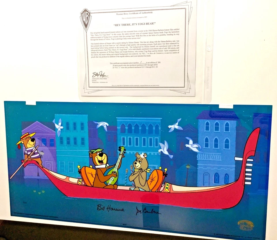 Hanna Barbera Yogi Bear Cel Signed Cindy Bear Hey There, It’s Yogi Bear Rare #1 - Image 2 of 4